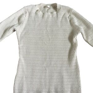 Tea N Rose Women’s Cream Textured Knit Sweater